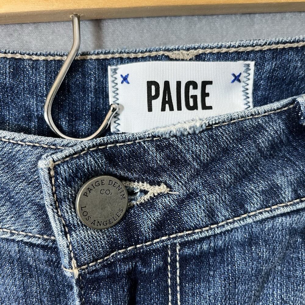 Paige Jimmy Jimmy Short Distressed Denim Shorts Stretch Women's Blue Size 26 - Picture 6 of 8